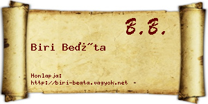 Biri Beáta névjegykártya