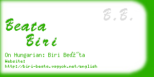 beata biri business card